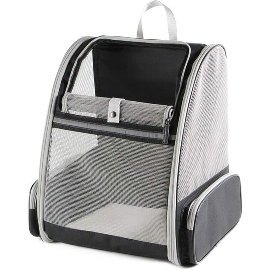 Bearsu - Dog and Cats Transport Bag, Spacious and Breathable Foldable Pet Mesh Backpack with Metal Structure, Stable and Comfortable Basket for