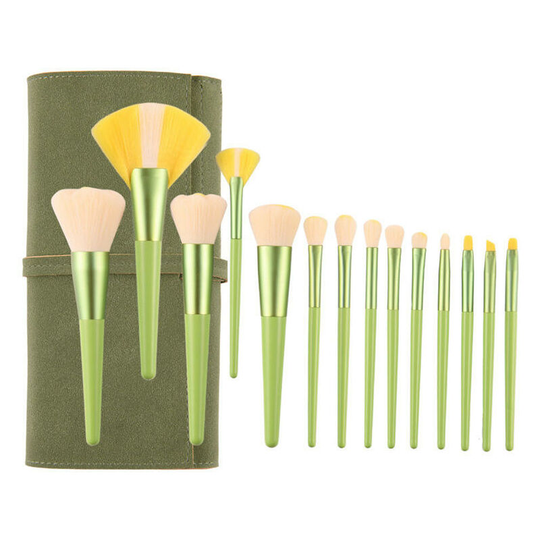 14pcs Makeup Brush Set, Premium Synthetic Kabuki Foundation Brushes, Shading Brushes, Eyebrow Brushes, Face Blender Brushes, Makeup Brush Kit (flower