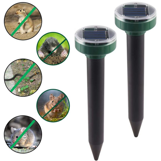 Ultrasonic Solar Snake Mouse Repellents Rodent Repellent Repellents Outdoor Solar Repellents 2pcs