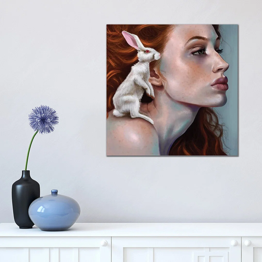 Rabbit Girl by Teodora Jelenic - Graphic Art Print on Canvas