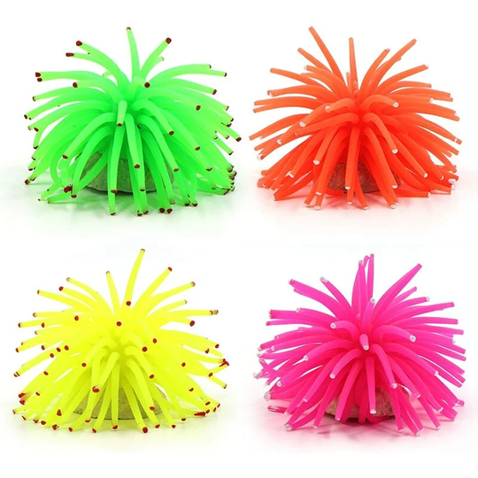 Litzee - Aquarium decorations made of artificial coral - 4 pieces Fake sea coral jellyfish for aquarium ornaments or artificial starfish aquarium