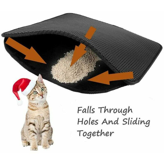 Double structure cat mat litter box underlay mat for litter box