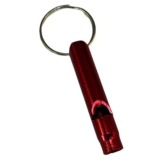 (x 1, RED ) Aluminium Dog Puppy Pet Walking Coloured Recall Training Whistle Survival Metal