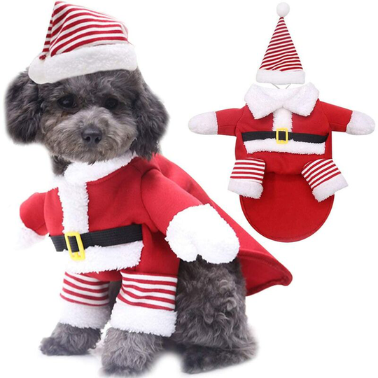 Pet Clothes Puppy Dog Sweater Christmas Dog Cosplay Outfit Cute Santa Clothes Cloak Warm Funny Pet Coat Pet Party Apparel Suits(XL)