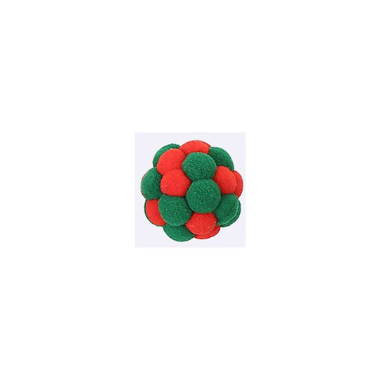Pet Supplies Cat Playing Toys Handmade Bouncy Ball Seven-color Shaking Sound, Christmas Color, 4cm - Thsinde