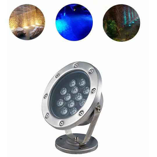 Led Stainless Steel Fish Tank Light Underwater Light Underwater Light Underwater Mounted Surface Light Colorful Fountain of rgb Pool Light