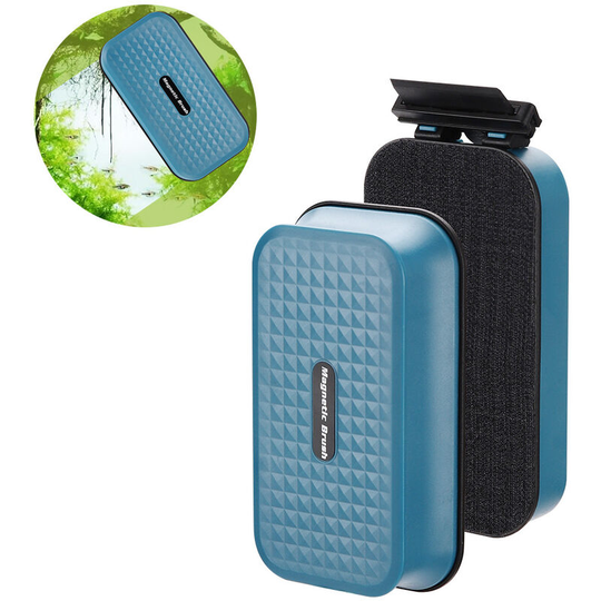 Aquarium Magnetic Brush with Algae Scraper Super Magnetic Brush Fish Tank Cleaning Tool Double Sided Cleaning Brush (YA-8425)