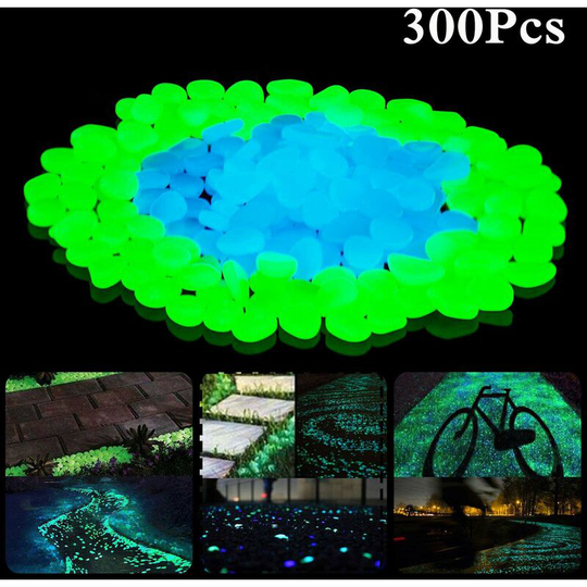 300Pcs Glowing Rocks Outdoor Glow Decorative Stones Garden Yard Lawn Luminous Pebbles