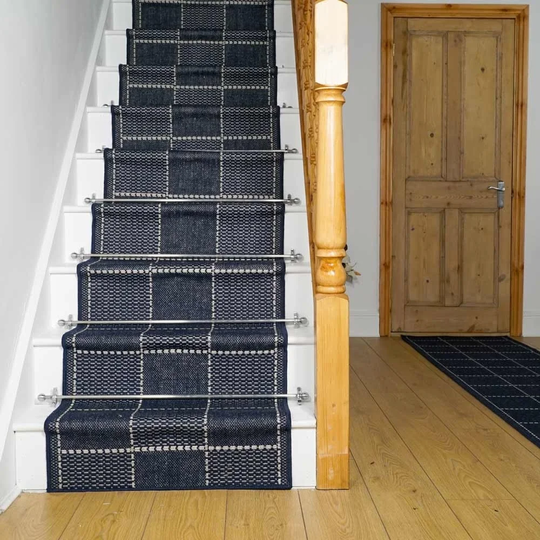 Pritts Stair Looped Blue Rug