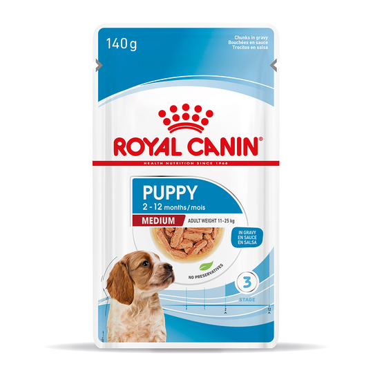 Royal Canin Medium Puppy in Gravy - 10 x 140g