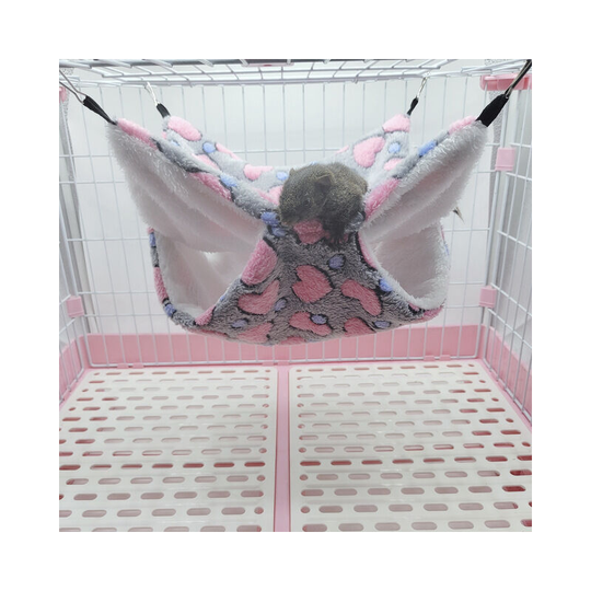 Pet Cage Hammock, for chinchillas, squirrels, other small animals, 34 x 34 cm (grey) - Litzee
