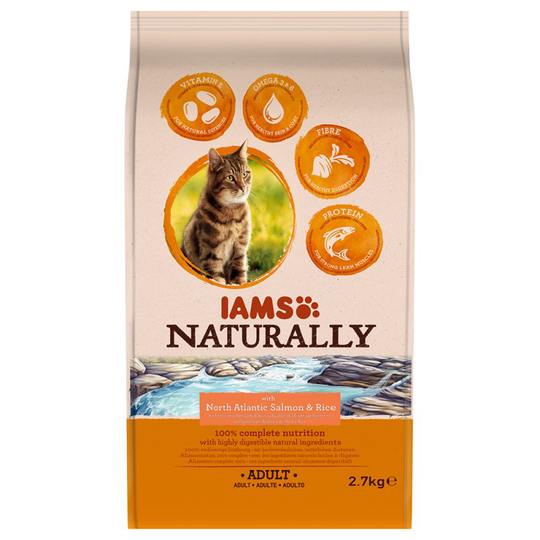 IAMS Naturally Cat Adult Salmon - 2.7kg