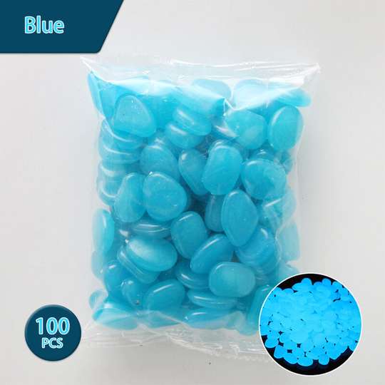 Around 100/PCS Luminous stone villa gardening fish tank landscaping cobblestone artificial luminous stone, blue - blue