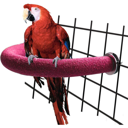Natural Bird Cage Toys for Small and Medium Birds(Large bird perch(Red))