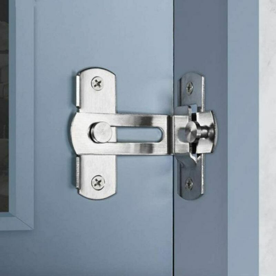 Echoo - 90 Degree Right Angle Door Latch Lock Buckle Bolt Sliding Latch Barrel Bolt with Screws for Toilet Doors and Windows