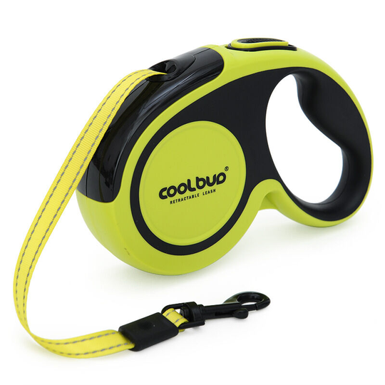 Retractable Dog Leash 5m, Retractable Dog Leashes (Up to 50Kg), with Stop Button Lock, Nylon Tape with Reflective Stitching, for Small, Medium and