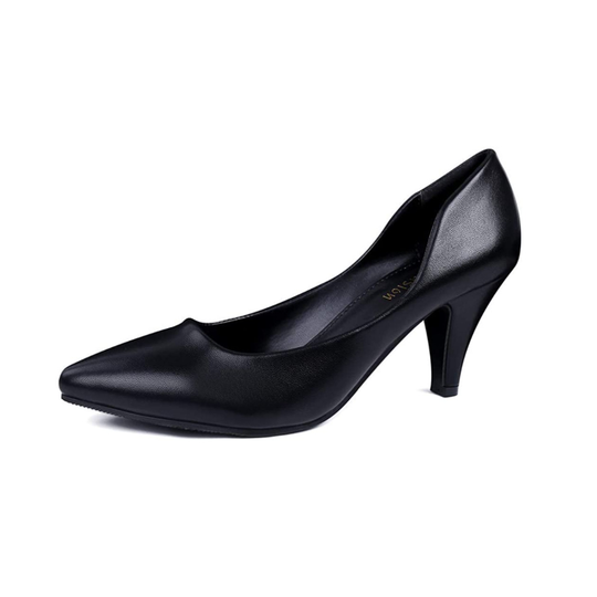 Women's Low Mid Kitten Heels Comfortable Slip On Ladies Court Shoes