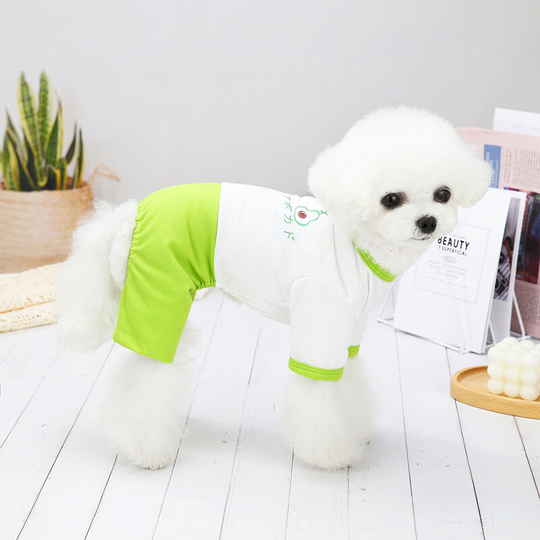 Spring Teddy dog avocado four-legged clothes for small and medium-sized dogs summer pet dog clothes m (chest 37', neck 26', back 25' suitable for