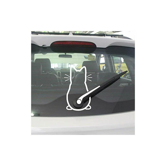 Cute Kitty Cat Car Wiper Art Sticker Decor Lovely Animal Cat Mural Art Decal Car Window Loptop Decoration