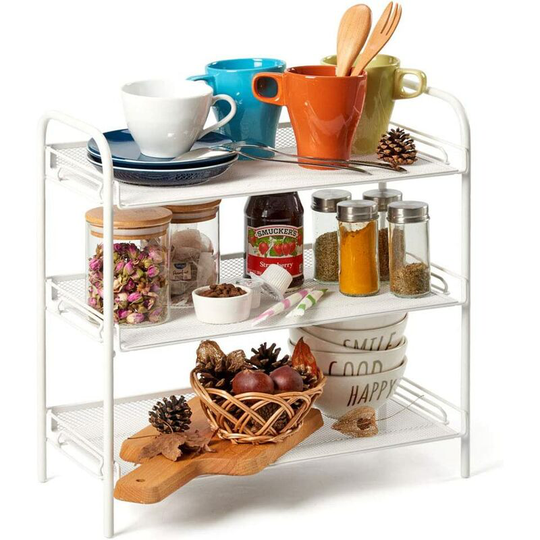 Readcly - 3 Tier Storage Rack, Kitchen Organizer, Spice Rack, Storage Rack, Storage Stand for Kitchen, Bathroom, Countertop, Cups, Spices, Desk