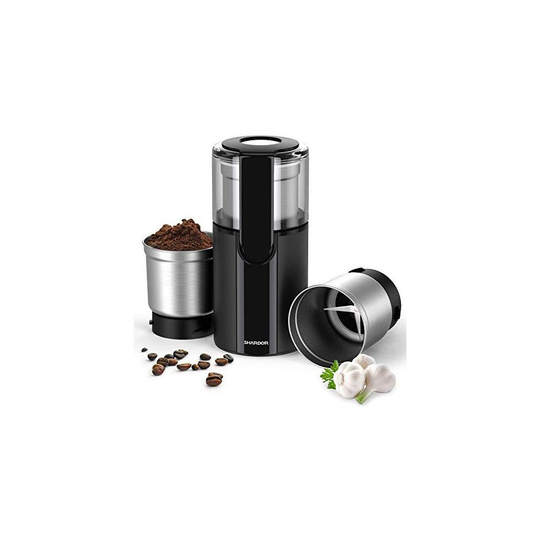 SHARDOR Coffee & Spice Grinders Electric with 2 Removable Stainless Steel Bowls for Dry or Wet Grinding, 70g.