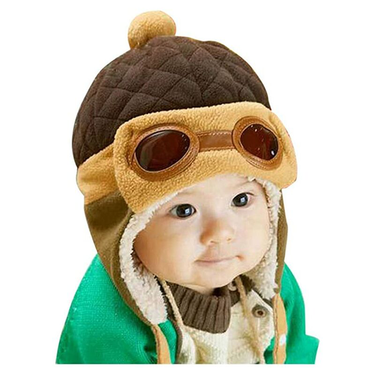 Crochet Earflap Pilot Hats Rabbit Ears Beanie Cap Winter Warm Knit Caps for Toddlers Baby Girls and Boys