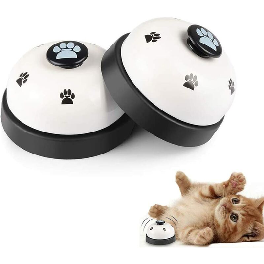 Litzee - Adjustable Dog Door Bell and Press Bell for Various Size Dog Toilet Training Bell Interaction Bell Cat Bell Nylon and Steel Material for