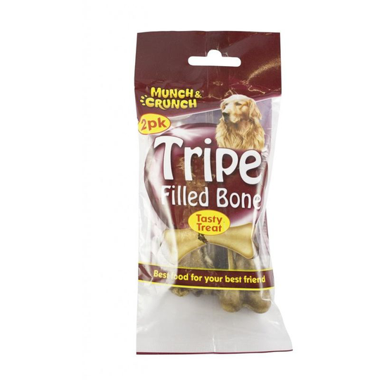 Tripe Filled Bone Dog Treat (Pack of 2) (One Size) (May Vary) - May Vary - Munch&crunch