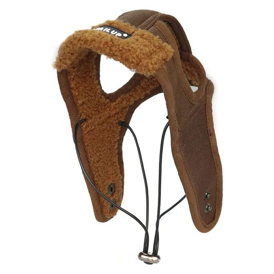 Osqi - Classic Fleece Leather Pet Hat (Size l, Coffee)