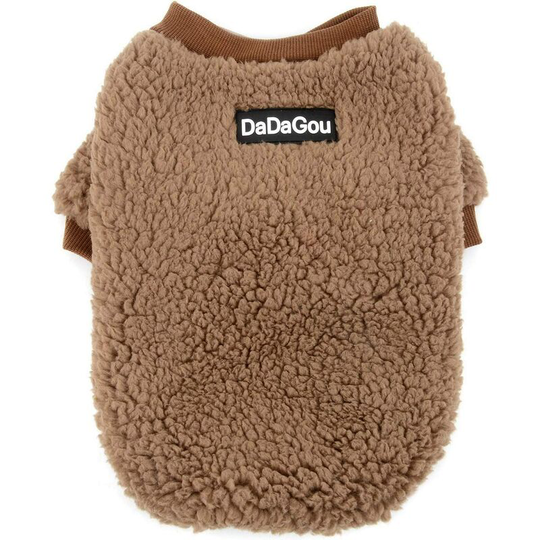 FVO - Pet Clothes Winter Warm Fleece Coat for Small Dog Fleece Pullovers Puppy Cat Sweater Jumper Chihuahua Costume Brown s