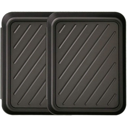 Aougo - 2pcs Entrance Boot Trays, pp Plastic Shoe Drip Trays Pet Food Bowl Tray Mat, Floor Protector Mat Non-Slip Storage Tray for Rain Winter Boots