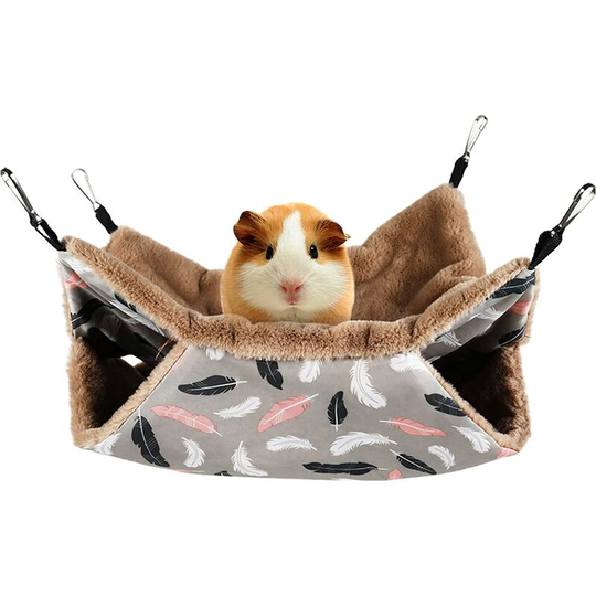 Osqi - Double Layer Pet Cage Hammocks Rodent Hanging Bed Hammock Small Animals Rodent Hammock for Chinchillas, Ferrets, Rats, Hamsters and Guinea Pigs