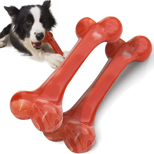 2 Pack Aggressive Dog Chew Toy, Dental Bone Chew Toy Indestructible Dog Bone Dog Chew Toy Made of Non-Toxic&Durable Quality Nylon
