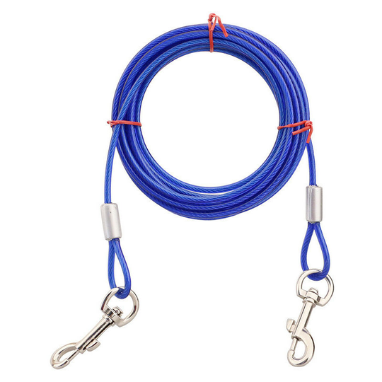 Dog fastening cable, dog tie cable, animal tie cable, lead pets for small / medium size (10m, blue)