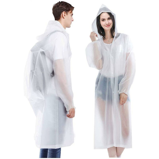 FVO - Sports Raincoats Rain Poncho, Eva Reusable Rain Jacket With Hood, Rain Protection Poncho For Men Women, 145-200cm