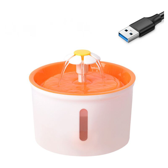 Thsinde - Cat Water Fountain, Dog Drinker, Super Quiet and Automatic, 1.6L-oranget-no adapter