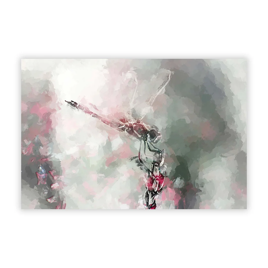 'Perched Dragonfly' - Unframed Painting Print on Paper