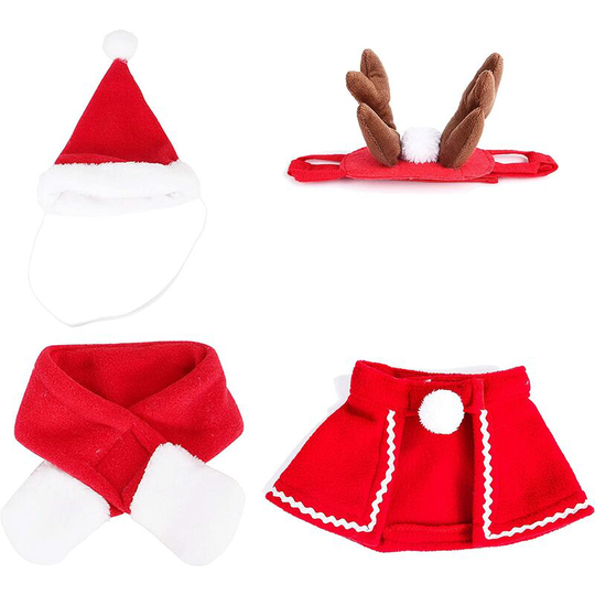 Benobby Kids - Christmas Pet Clothes Christmas Cat Clothes Cat Christmas Costume Christmas Outfits Dog Xmas Cloak Adjustable Hat Scarf Reindeer Hat
