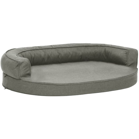 Ergonomic Dog Bed Mattress 75x53 cm Linen Look Grey Vidaxl Grey