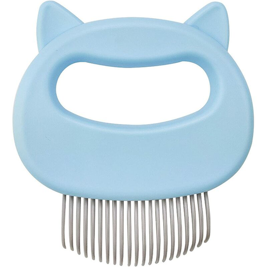 2 pcs Pet Cat Grooming Massage Brush with Shell Shaped Handle Hair Remover Pet Grooming Massage Comb Tool mascotas Cat Accessories-blue