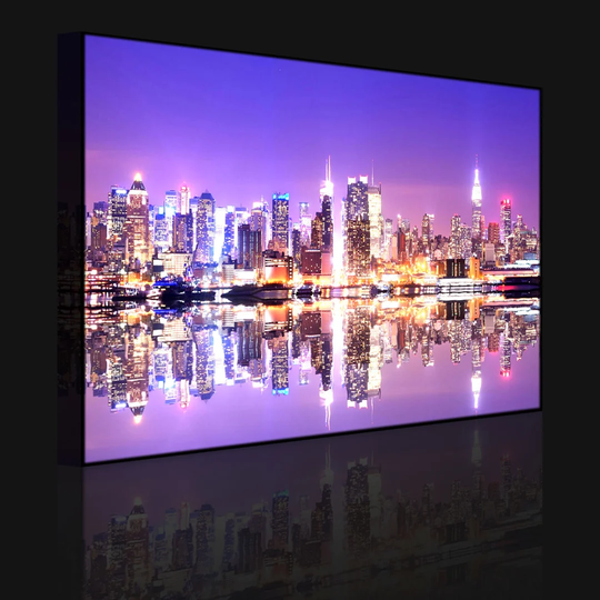 Manhattan Skyline Reflection - Wrapped Canvas Photograph Print