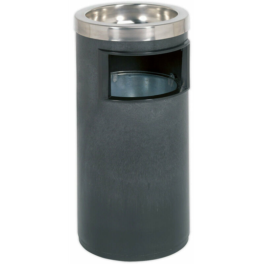 Loops - 8 Litre Cigarette Ashtray and Litter Bin - Aluminium Lid - Metal Inner Liner