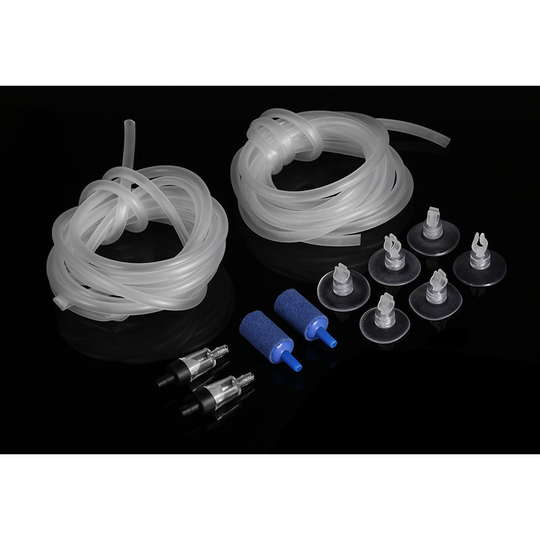 2pcs 2.5m 4mm Aquarium Oxygen Pipe Soft Hoses + 2pcs Stop Valve + 6pcs Suction Cups + 2pcs Air Bubble Stone Fish Tank Accessories