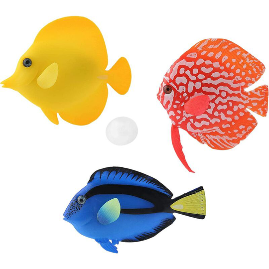 Denuotop - Floating Artificial Fish 3 Pcs Artificial Fish Aquarium Light Up Fake Fish Simulation Fish Aquarium Decorative for Aquarium, Landscape