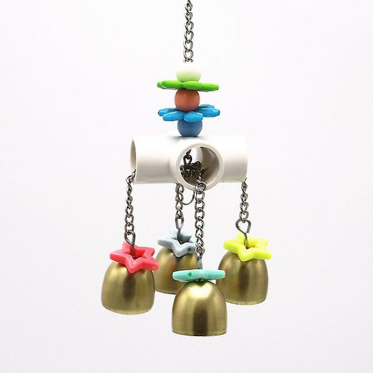 Safe non-toxic bird toy 2 piece parrot bite with square stainless steel spoon string