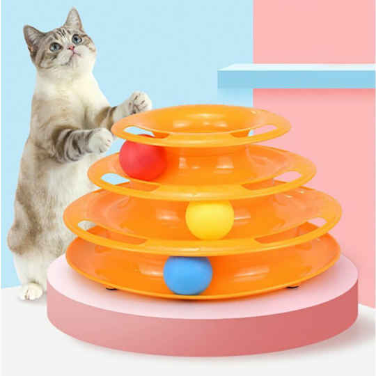 Cat Toy, Cat Toy, Turning Tray for Three-level Cat, Pet Kitten, Funny Cat Toy, Scratch Board, Sisal Toy, Random Color