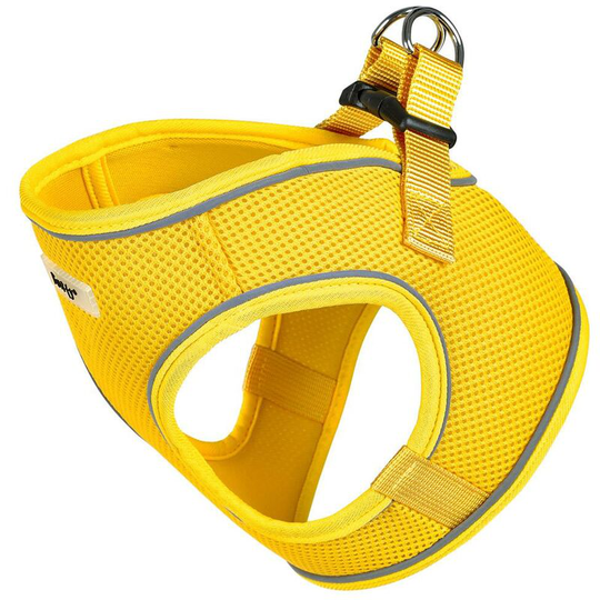 Adjustable Dog Puppy Pet Fabric Harness Soft Comfortable Mesh Vest Breathable - Yellow - Small