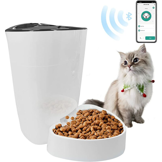 Wi-fi pet feeder with food bowl, 4litre, programmable timer up to 8 meals a day, automatic pet feeder