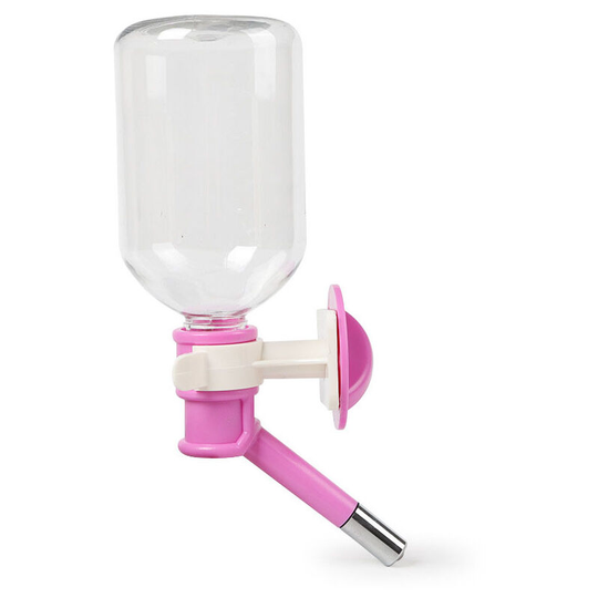 Muff - No-Drip Pet Water Dispenser,Dog Kennel Cage Water Bottle Drinker Kettle can be Raised and Lowered (Pink)