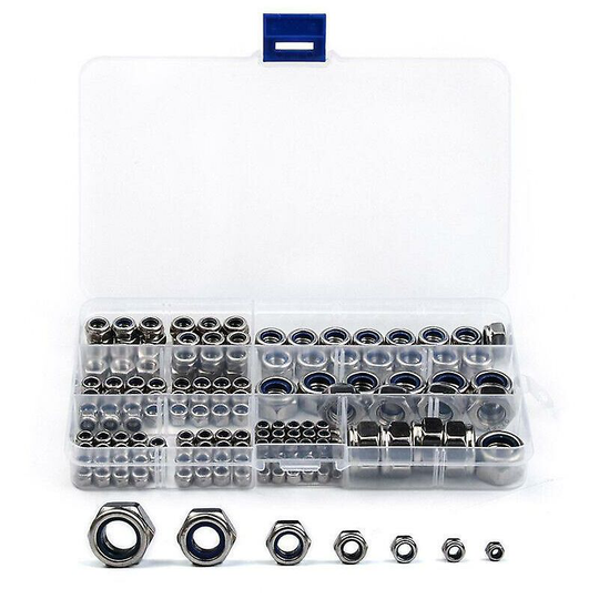 Thsinde - 170pcs Hexagonal Ecrou In 304 Stainless Steel Icrous Brake M3 M4 M5 M6 M8 M10 M12 For Hardware Assortment Assortment Silver Bolt Bolt